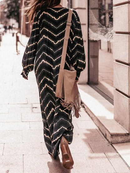 🔥Limited Time 50% Off 🔥Boho Stripe Long Sleeves Dress