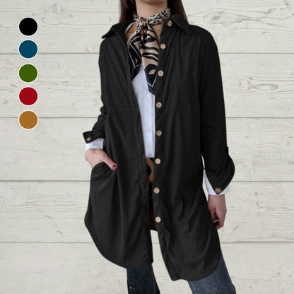 🔥Hot Sale 50% OFF🔥Women's Lapel Soft Long-Sleeve Button Down Coat