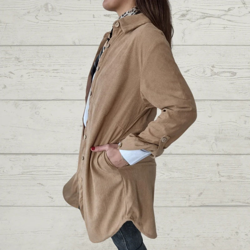 🔥Hot Sale 50% OFF🔥Women's Lapel Soft Long-Sleeve Button Down Coat