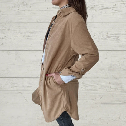 🔥Hot Sale 50% OFF🔥Women's Lapel Soft Long-Sleeve Button Down Coat