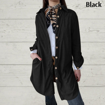 🔥Hot Sale 50% OFF🔥Women's Lapel Soft Long-Sleeve Button Down Coat