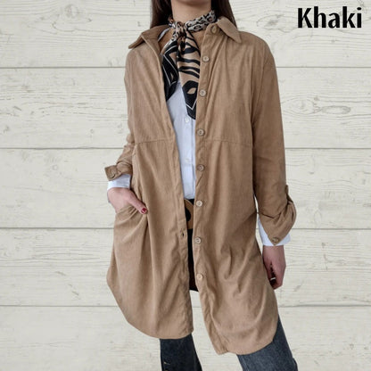 🔥Hot Sale 50% OFF🔥Women's Lapel Soft Long-Sleeve Button Down Coat