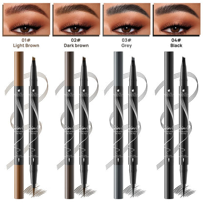 ✨Minimum 50% discount✨Let you have wild eyebrows, confident and beautiful--2-In-1 Waterproof Long-Lasting Eyebrow Pen