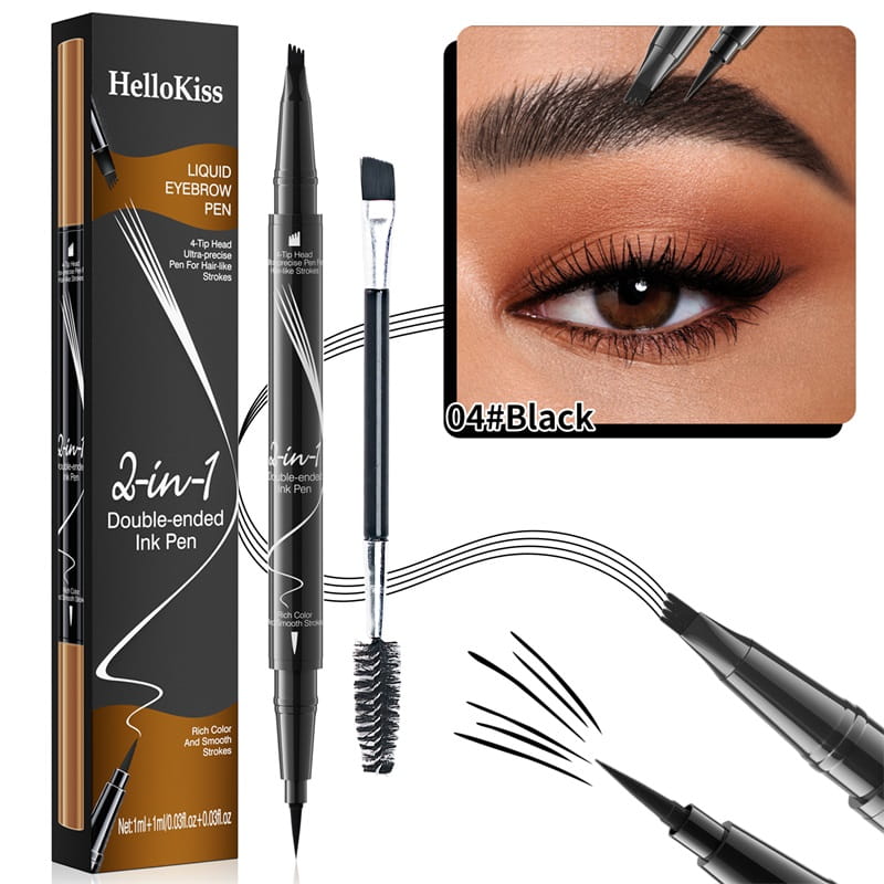 ✨Minimum 50% discount✨Let you have wild eyebrows, confident and beautiful--2-In-1 Waterproof Long-Lasting Eyebrow Pen