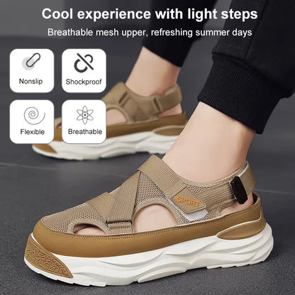 ✨Hot Sale 55% off✨ Fashionable Comfortable High Platform Men's Mesh Sandals-Comfortable walking