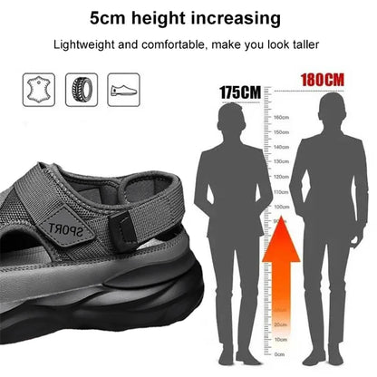 ✨Hot Sale 55% off✨ Fashionable Comfortable High Platform Men's Mesh Sandals-Comfortable walking