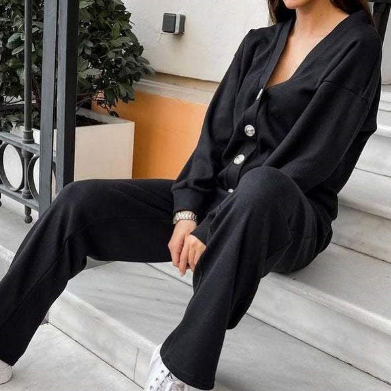 🌷Hot SALE 56% OFF🔥Women's Knitted Buttoned Jacket and Pants Two-piece Set