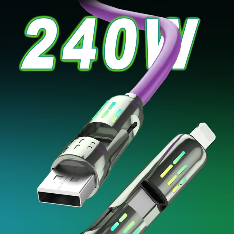 🎁Buy 2 Get 1 Free📲240W⚡4-in-1 High-Speed Transfer Fast Charging Cable