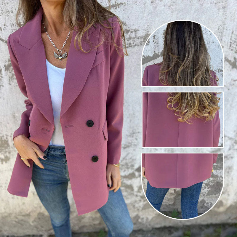 🌷 New autumn products-54% OFF🌸 Fashionable Solid Color Long-Sleeve Blazer-Warm and fashionable