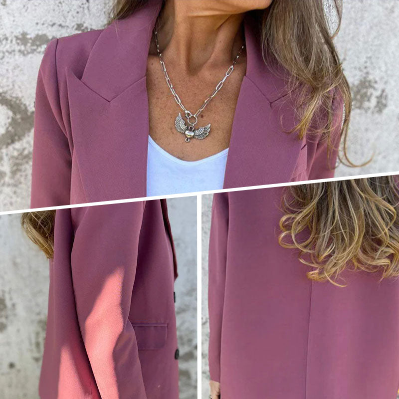 🌷 New autumn products-54% OFF🌸 Fashionable Solid Color Long-Sleeve Blazer-Warm and fashionable