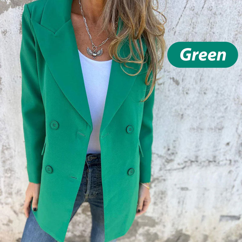 🌷 New autumn products-54% OFF🌸 Fashionable Solid Color Long-Sleeve Blazer-Warm and fashionable