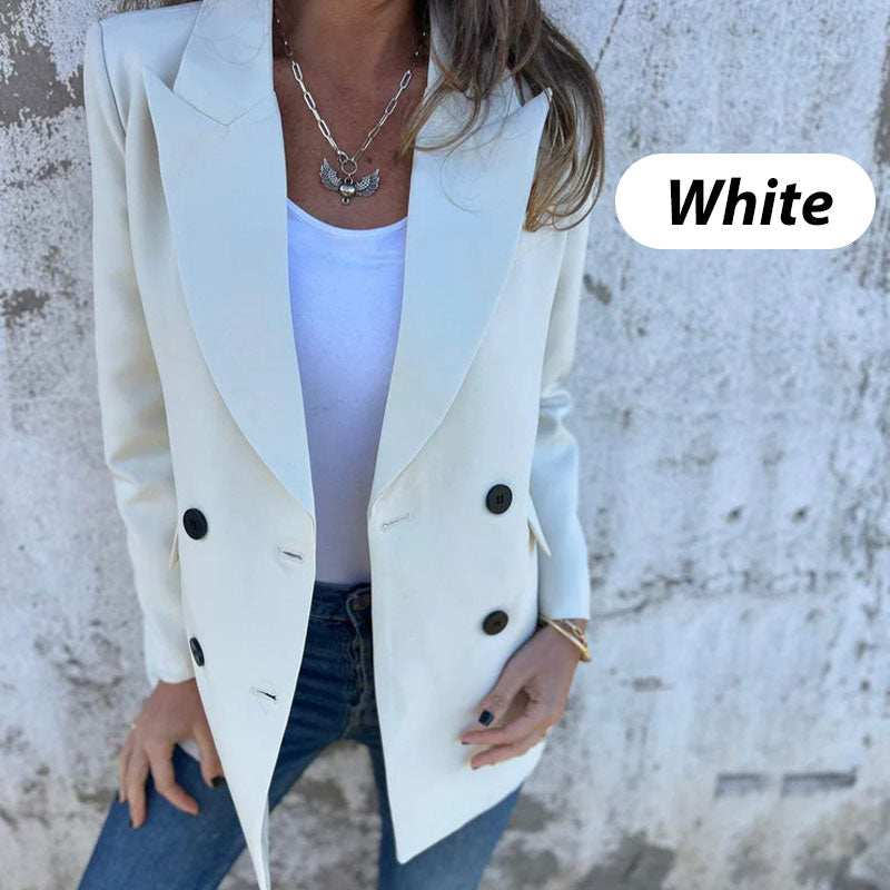 🌷 New autumn products-54% OFF🌸 Fashionable Solid Color Long-Sleeve Blazer-Warm and fashionable