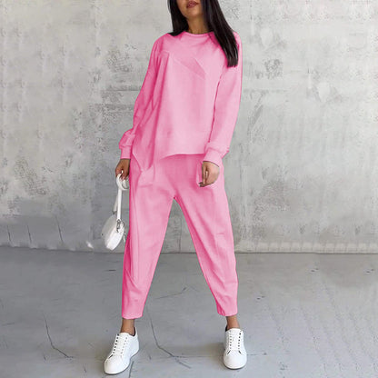 🌸50% OFF for a limited time🌸Women Long-Sleeve Irregular Hem Sweatshirts & Pants Set