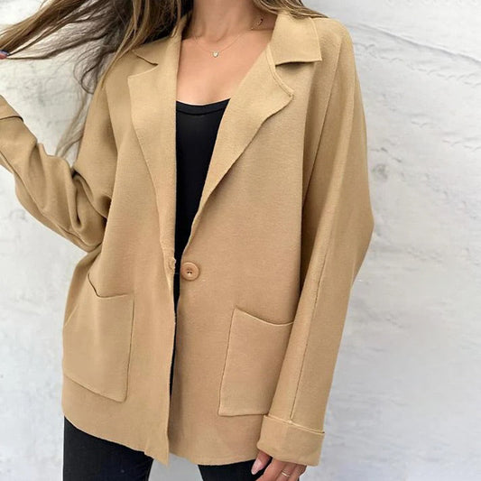 🍁Hot Sale 55% OFF🍁Women's Collared Open Front Cardigan with Pockets