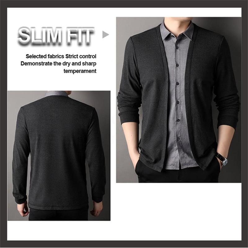 💥Hot Sale 64% off🍃Men's False two-piece knit shirt