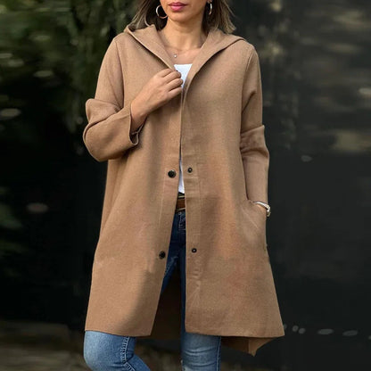 🔥Limited time offer 50% OFF🎁Women's Single-Breasted Hooded Coat