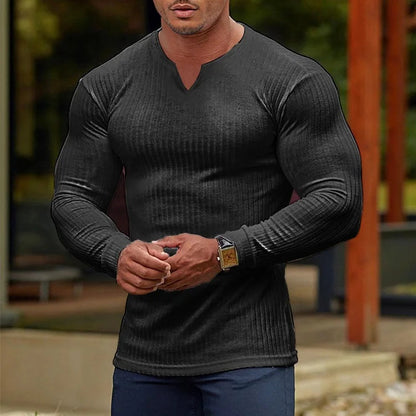 🔥Men's Fashion V-Neck Long-Sleeve Sports T-Shirt