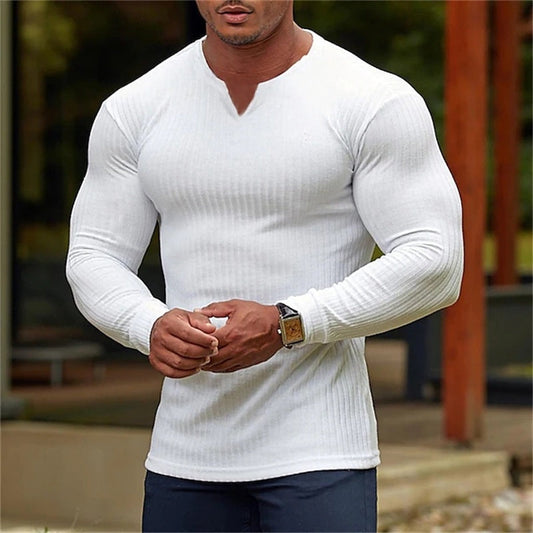 🔥Men's Fashion V-Neck Long-Sleeve Sports T-Shirt