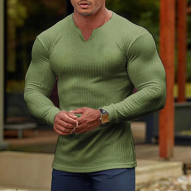 🔥Men's Fashion V-Neck Long-Sleeve Sports T-Shirt