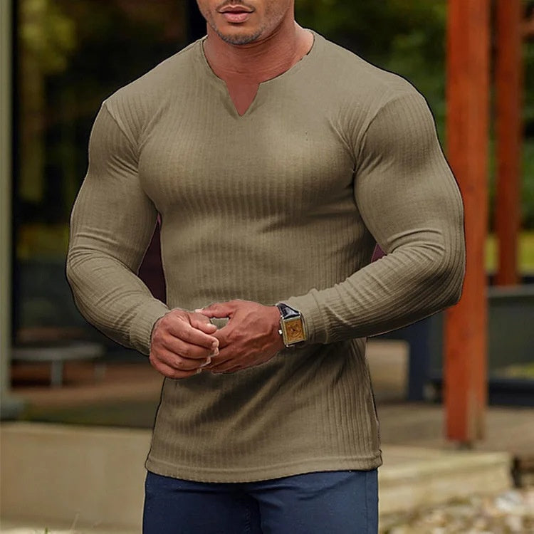 🔥Men's Fashion V-Neck Long-Sleeve Sports T-Shirt