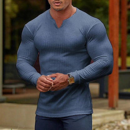 🔥Men's Fashion V-Neck Long-Sleeve Sports T-Shirt