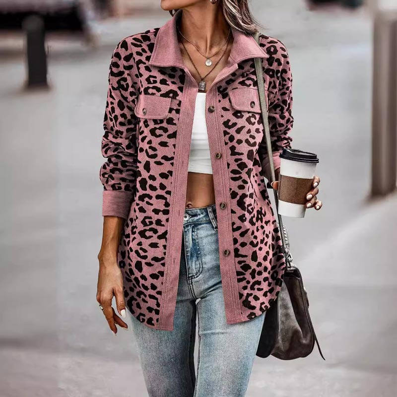 ✨HOT SALE 50% OFF✨Women's Leopard Print Button Long-sleeve Jacket