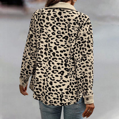 ✨HOT SALE 50% OFF✨Women's Leopard Print Button Long-sleeve Jacket