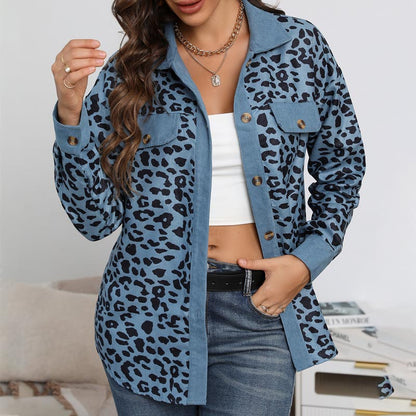 ✨HOT SALE 50% OFF✨Women's Leopard Print Button Long-sleeve Jacket