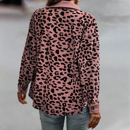 ✨HOT SALE 50% OFF✨Women's Leopard Print Button Long-sleeve Jacket