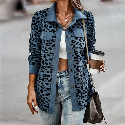 ✨HOT SALE 50% OFF✨Women's Leopard Print Button Long-sleeve Jacket