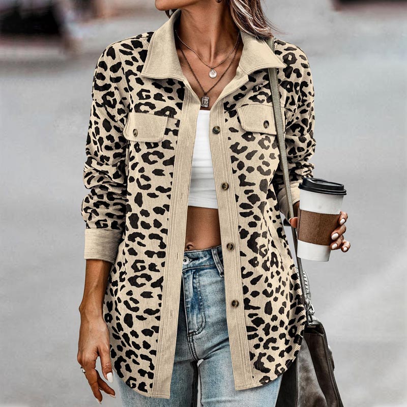 ✨HOT SALE 50% OFF✨Women's Leopard Print Button Long-sleeve Jacket