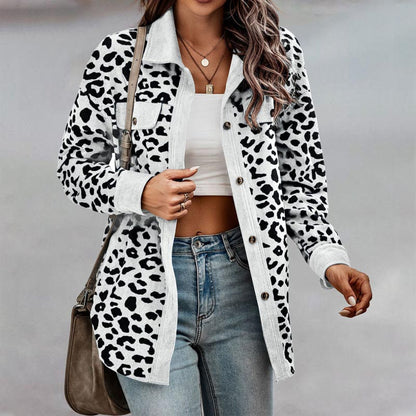 ✨HOT SALE 50% OFF✨Women's Leopard Print Button Long-sleeve Jacket