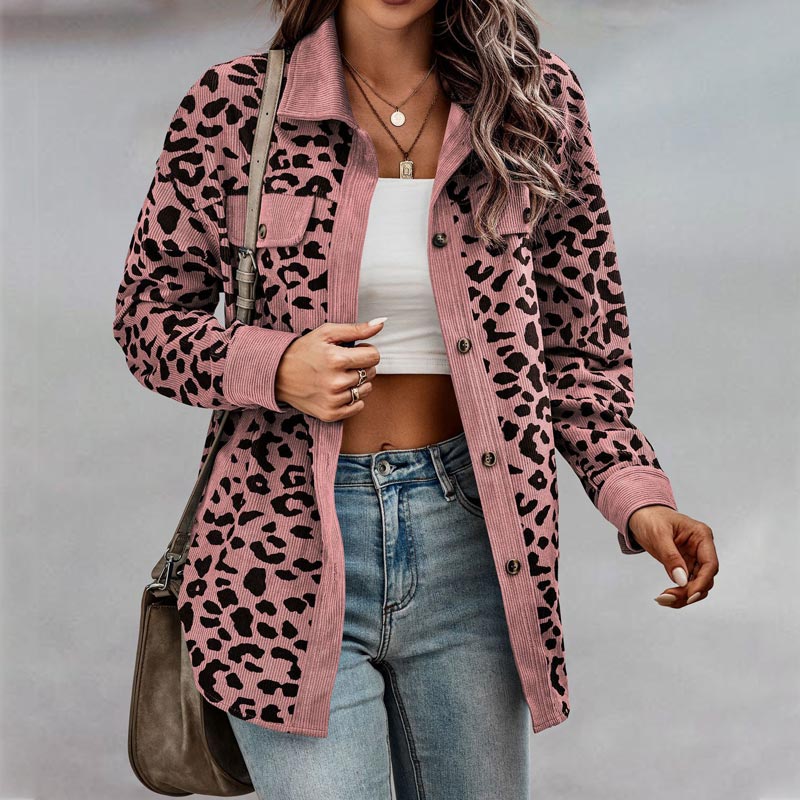 ✨HOT SALE 50% OFF✨Women's Leopard Print Button Long-sleeve Jacket