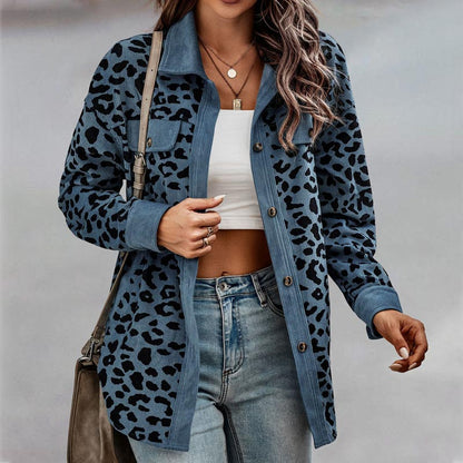 ✨HOT SALE 50% OFF✨Women's Leopard Print Button Long-sleeve Jacket