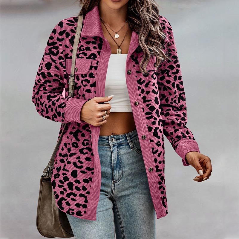 ✨HOT SALE 50% OFF✨Women's Leopard Print Button Long-sleeve Jacket