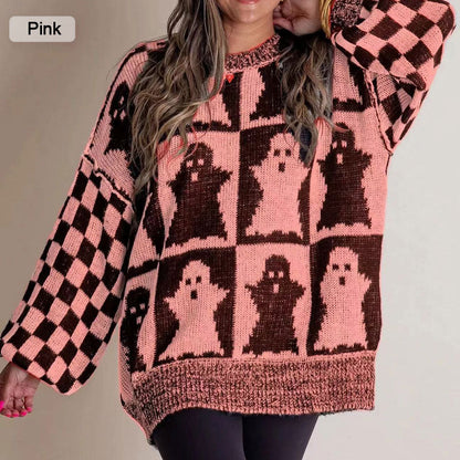 🔥HOT SALE 50% OFF🔥Halloween Checkered Sweater-Halloween vibes, everyday comfort.