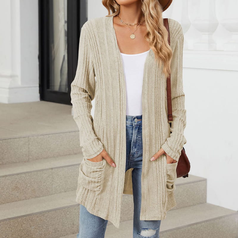 🌸HOT SALE 60% OFF🌸Women's Casual Knit Long-Sleeve Open Front Coat