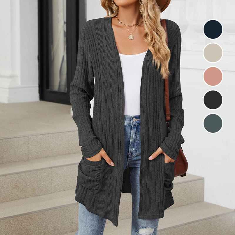 🌸HOT SALE 60% OFF🌸Women's Casual Knit Long-Sleeve Open Front Coat