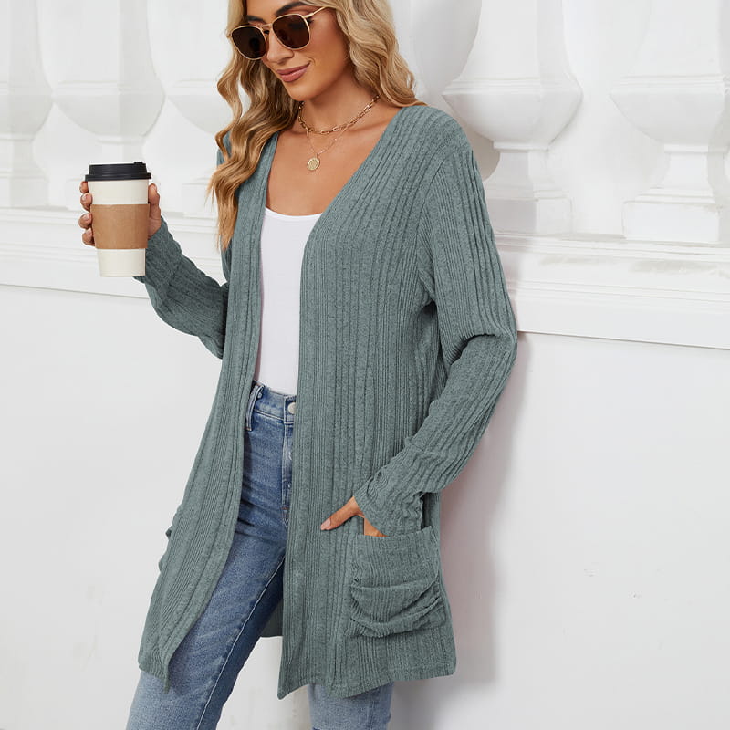 🌸HOT SALE 60% OFF🌸Women's Casual Knit Long-Sleeve Open Front Coat