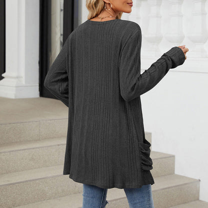 🌸HOT SALE 60% OFF🌸Women's Casual Knit Long-Sleeve Open Front Coat