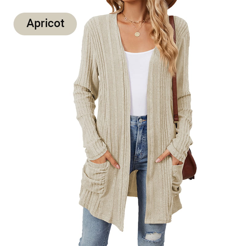 🌸HOT SALE 60% OFF🌸Women's Casual Knit Long-Sleeve Open Front Coat