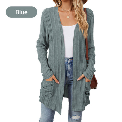 🌸HOT SALE 60% OFF🌸Women's Casual Knit Long-Sleeve Open Front Coat