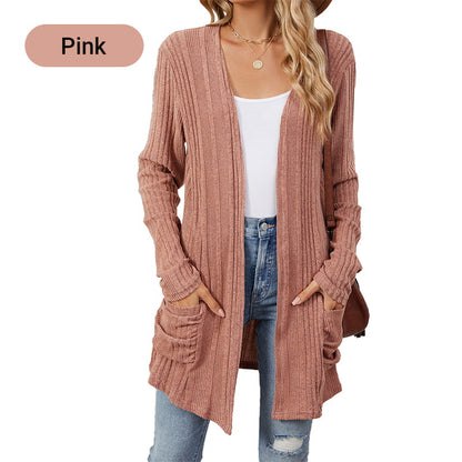 🌸HOT SALE 60% OFF🌸Women's Casual Knit Long-Sleeve Open Front Coat