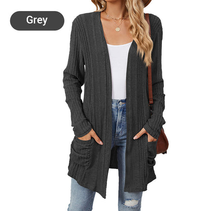 🌸HOT SALE 60% OFF🌸Women's Casual Knit Long-Sleeve Open Front Coat