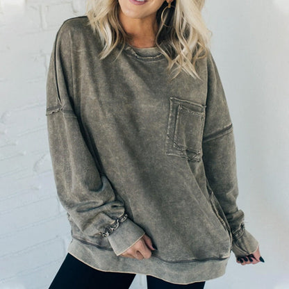 🔥Women’s Trendy Loose Fit Crew Neck Long Sleeve Sweatshirt☘️(56% OFF -- Buy 2 Get Free Shipping)