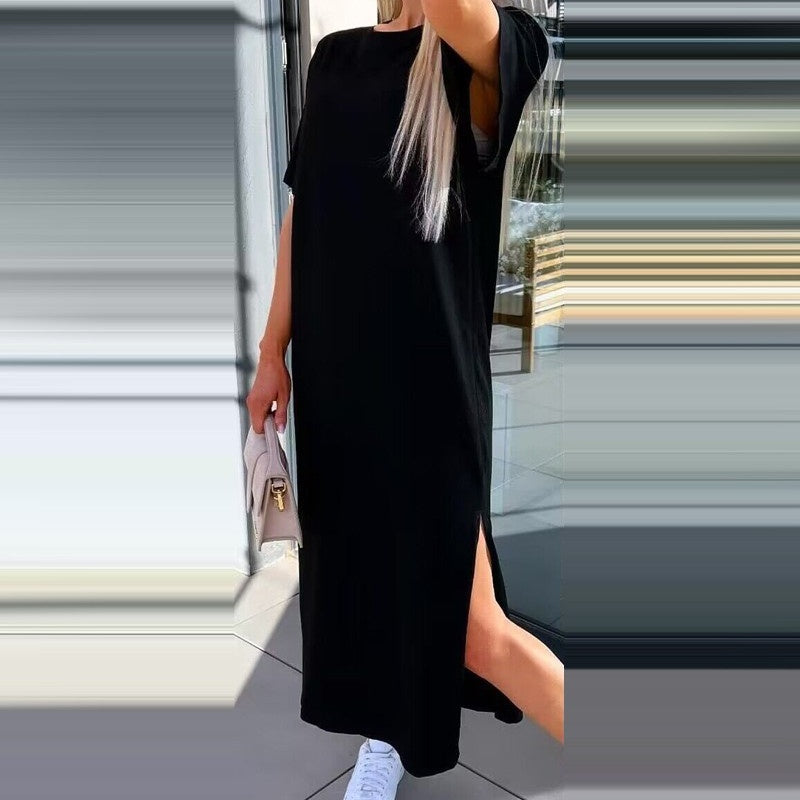 🔥inner skirt--50% off✨Women's Casual Split T-shirt Long Dress