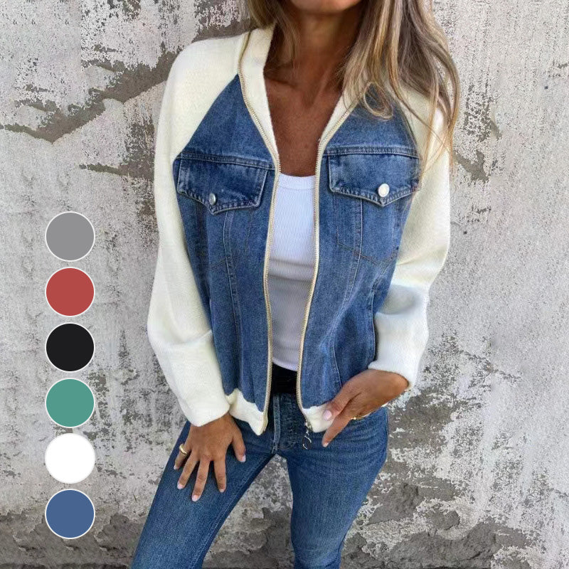 🔥Hot sale 64% off🔥New Fashion Women's Creative Denim Splicing Jacket