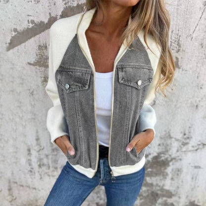 🔥Hot sale 64% off🔥New Fashion Women's Creative Denim Splicing Jacket