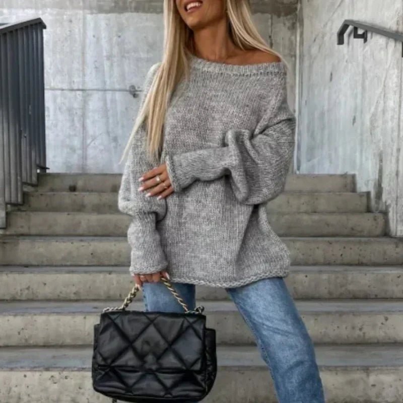 🔥Limited Time 56% OFF🔥Women's Solid Knitted Round Neck Sweater