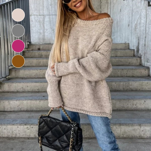 🔥Limited Time 56% OFF🔥Women's Solid Knitted Round Neck Sweater